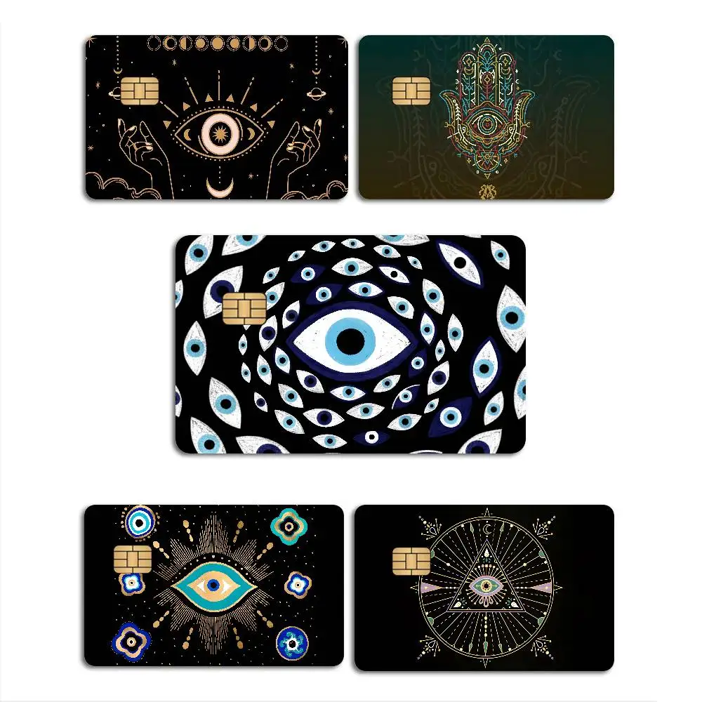 Mystic ORNATE Evil Eye Credit Card Skin Stickers No Adhesive Residue Water Proof for VISA Credit Card Subway Access Card
