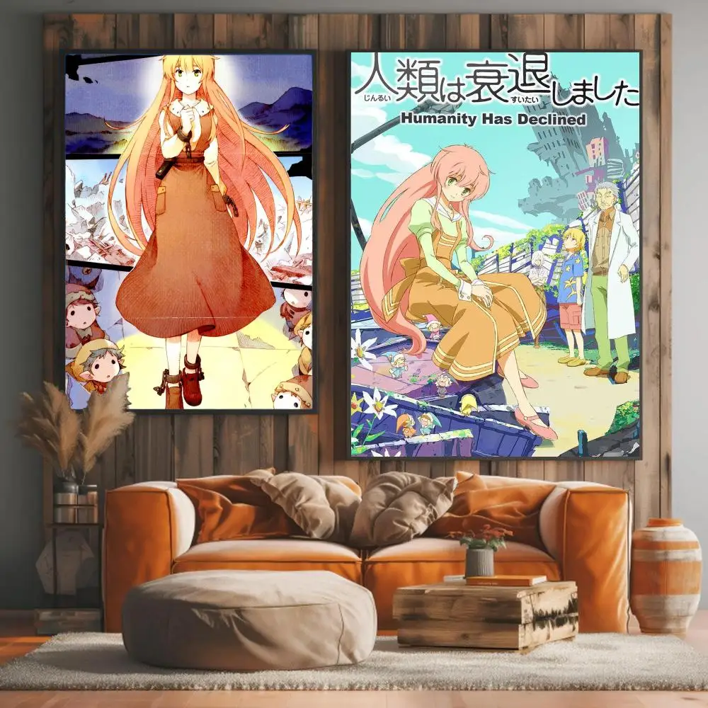 anime H-Humanity Has Declined-D Painting Calligraphy Artwork for Living Room Bedroom Office Home Decor