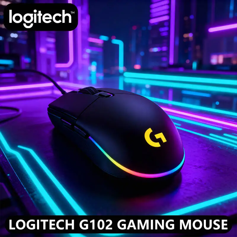 

Logitech G102 Gaming Mouse Wired, RGB Backlight, 8000 DPI, 6 Custom Buttons, Precision Sensor (Multi style Logitech mouse)