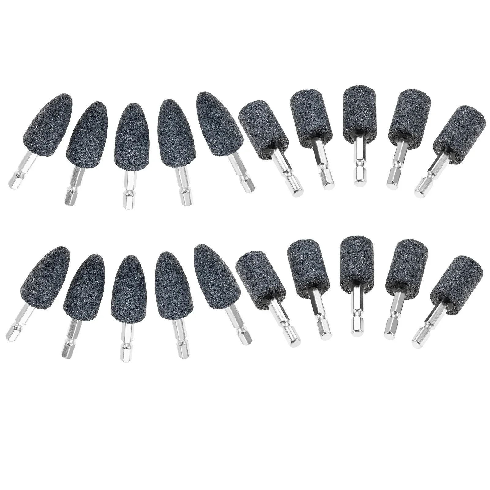 10Pcs 20mm Aluminum Oxide Mounted Grinding Stones Rotary Grinding Bits 1/4
