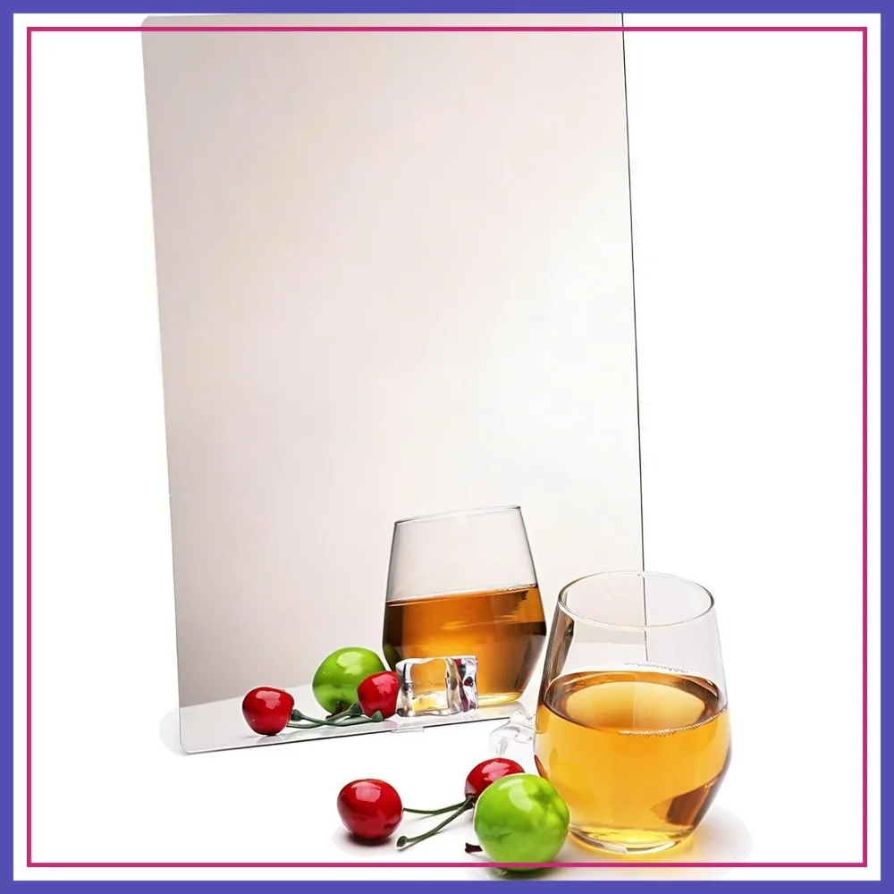 

Shatterproof Acrylic Mirror 8x10 inch - Self-Adhesive, Lightweight & Reflective for Wall, Door, Closet