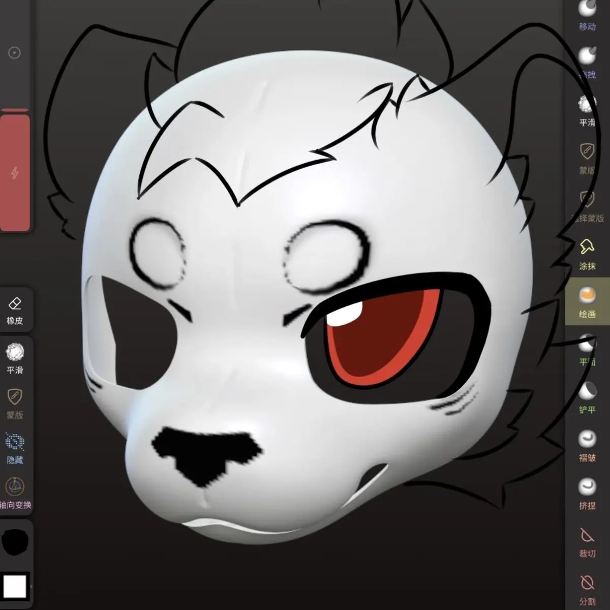 3D Printed Hybrid Big Cat Fursuit Head Base Kemono Tiger Leopard Short  Snout Kigurumi Skull Universal Feline Diy Cosplay Mask