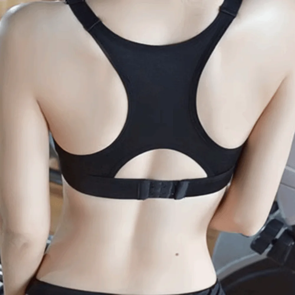 Zipper Sports Bra Breathable Comfortable Fitness Back-breasted Vest Anti-shake Design Moisture-Wicking Yoga Underwear Running