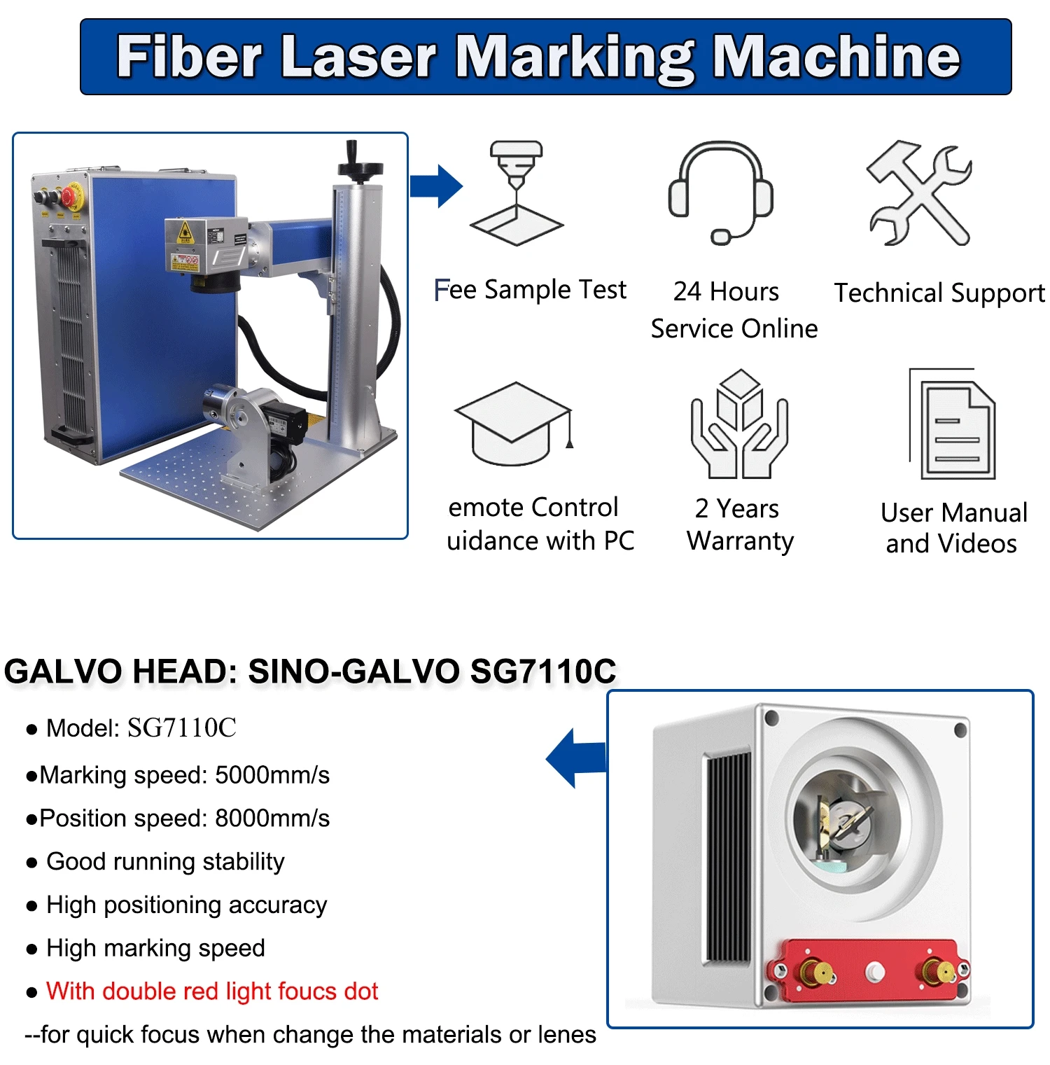 EU/US 300W JPT Mopa Fiber Metal Wood Glass Plastic Laser Marking Machine Air-cooled Deep Relief Laser Engraving Machine 5000mm/s
