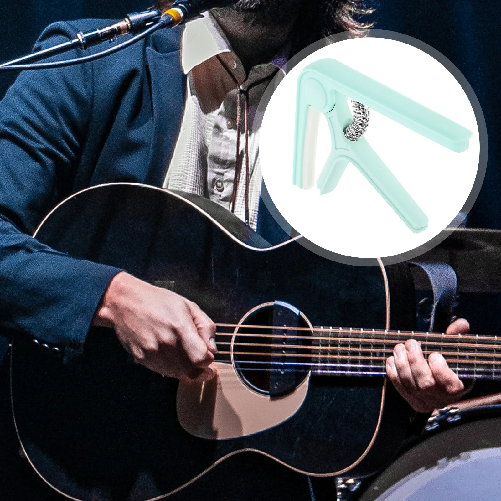 2 Buah Capo Gitar untuk Ukulele Elektrik Akustik Klip Plastik Tuner Aksesori Instrumen Senar Klasik Folk Capo Tahan Lama