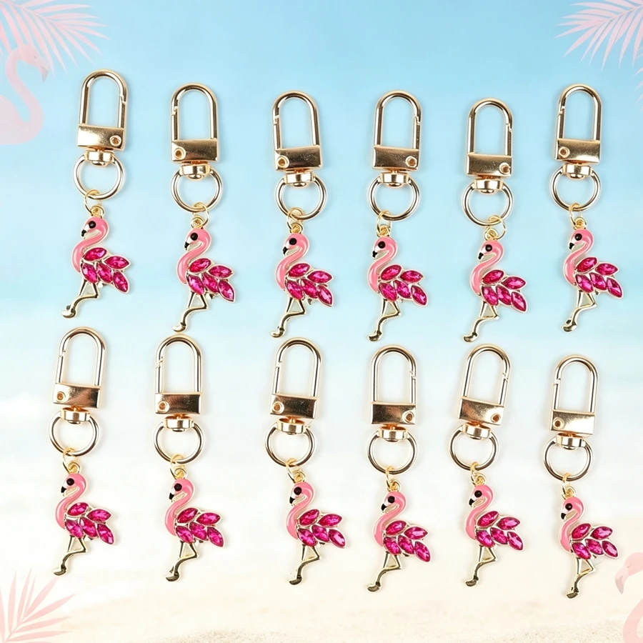 12 Pieces of Elegant and Charming Flamingo Keychains, Novel and Unique Animal-Themed Pendants, Suitable as Small Gifts to Express Gratitude to Colleagues and Friends Who Have Helped You, Charm Bag Pendants.