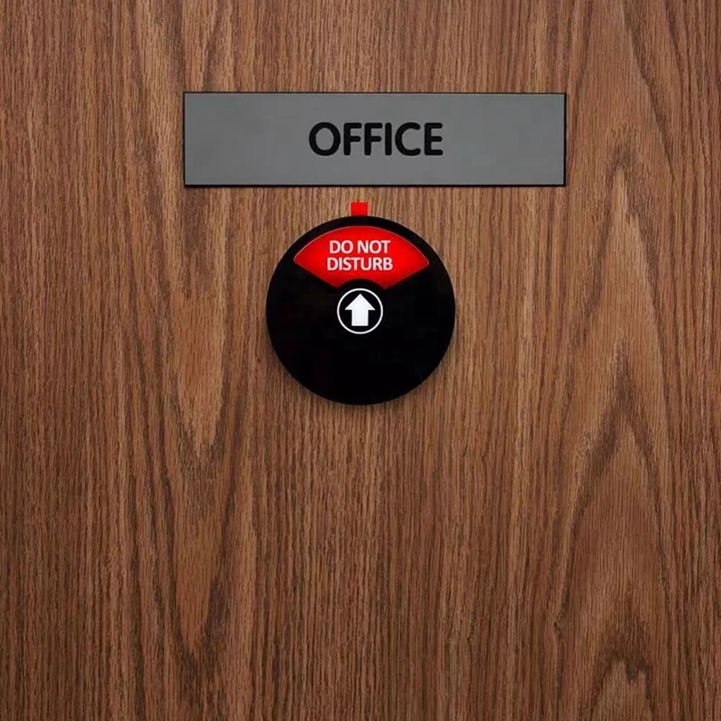 4PCS Black Acrylic Door Signs For Office, 5Inch - Do Not Disturb, Please Knock, Out Of Office, In A Meeting