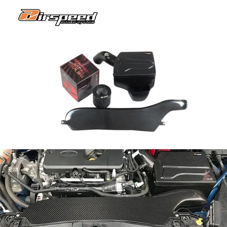 

Dry Carbon Fiber 3K Twill Carbon Weave in Glossy Finish Clear Texture Intake System Kits Air Filter for Ford Focus 1.5T