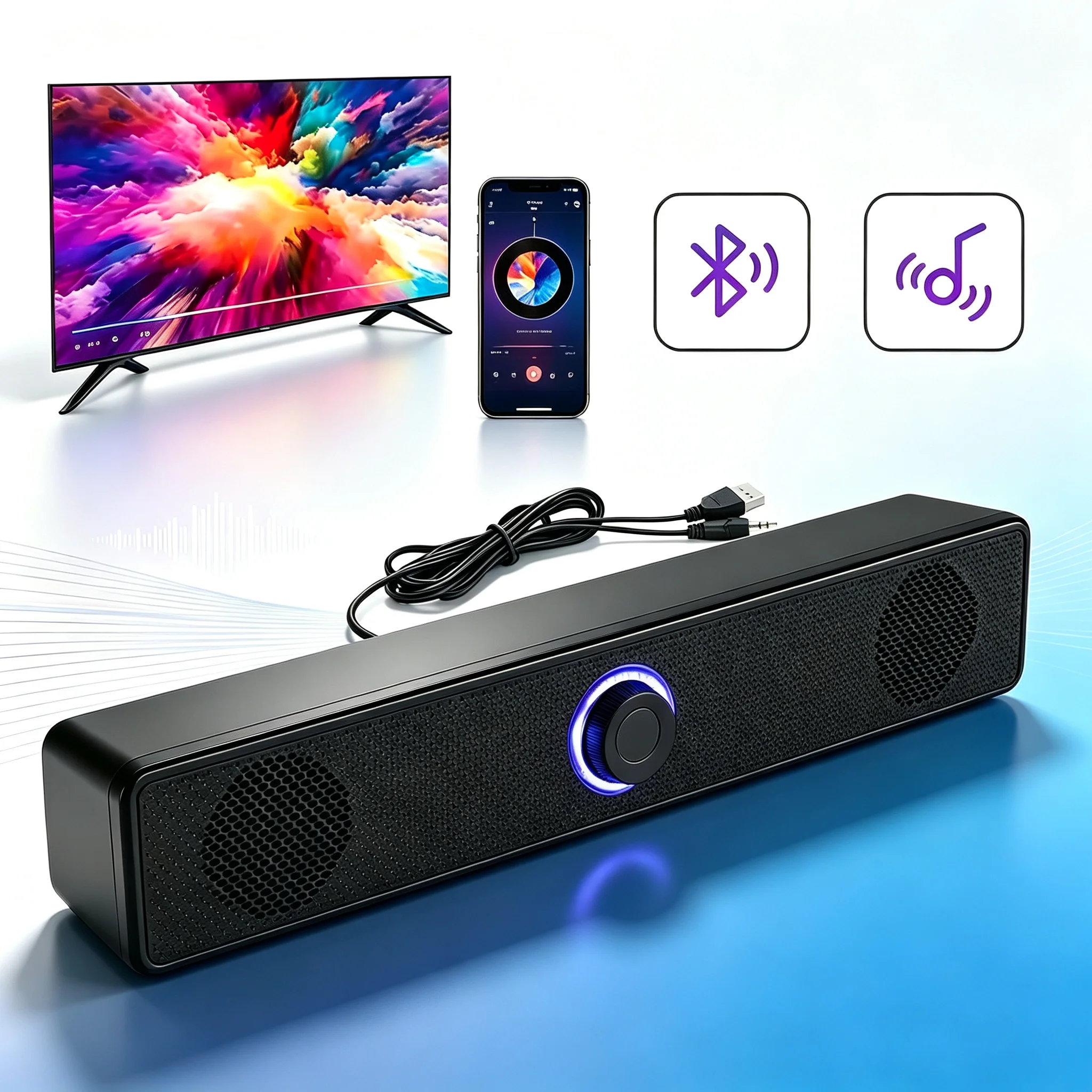 Home Cinema Wireless Speakers - Soundbar Bluetooth Wired Wireless Speaker Strong