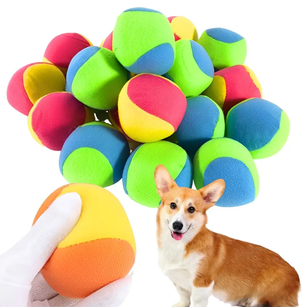 2/9pcs Random Color Soft Dog Tennis Balls, Pet Interactive Fetch Toy, Non-Abrasive Balls for Puppy Training Play YMY