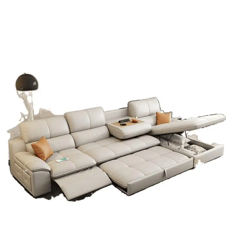 

Italian minimalist size apartment sofa, living room multi functional electric sofa