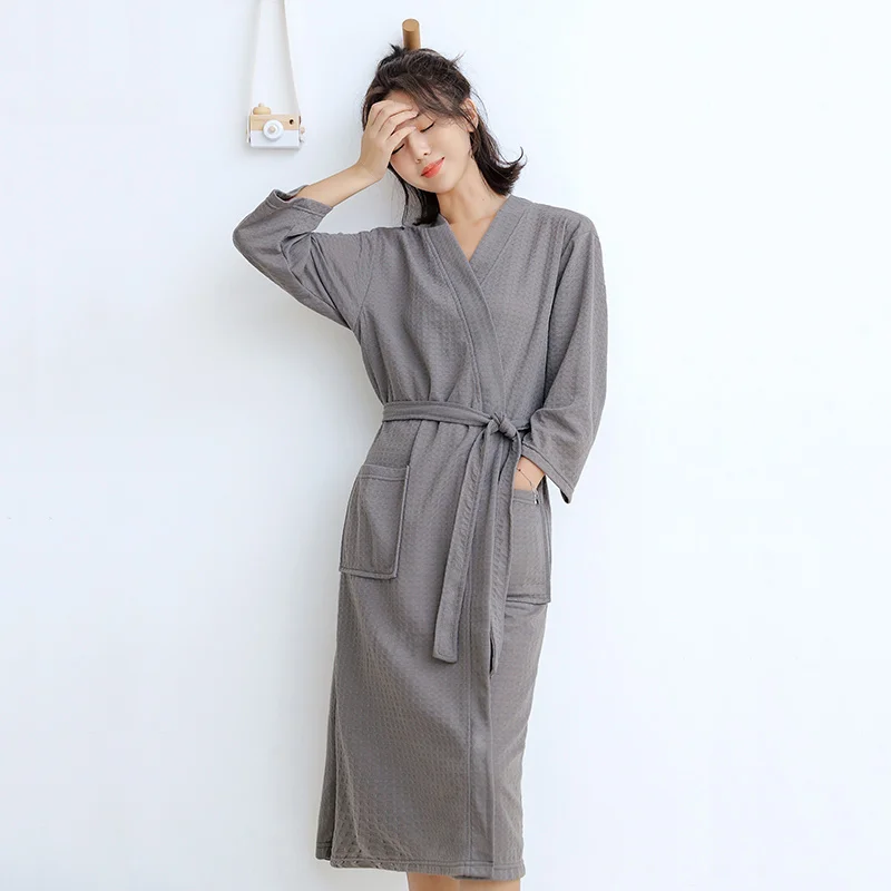 

Long Sleeve Thin Kimono Robe for Women Hotel Beauty Salon Bathrobe Sleepwear Summer Morning Gown Autumn Pure Color Japanese S...