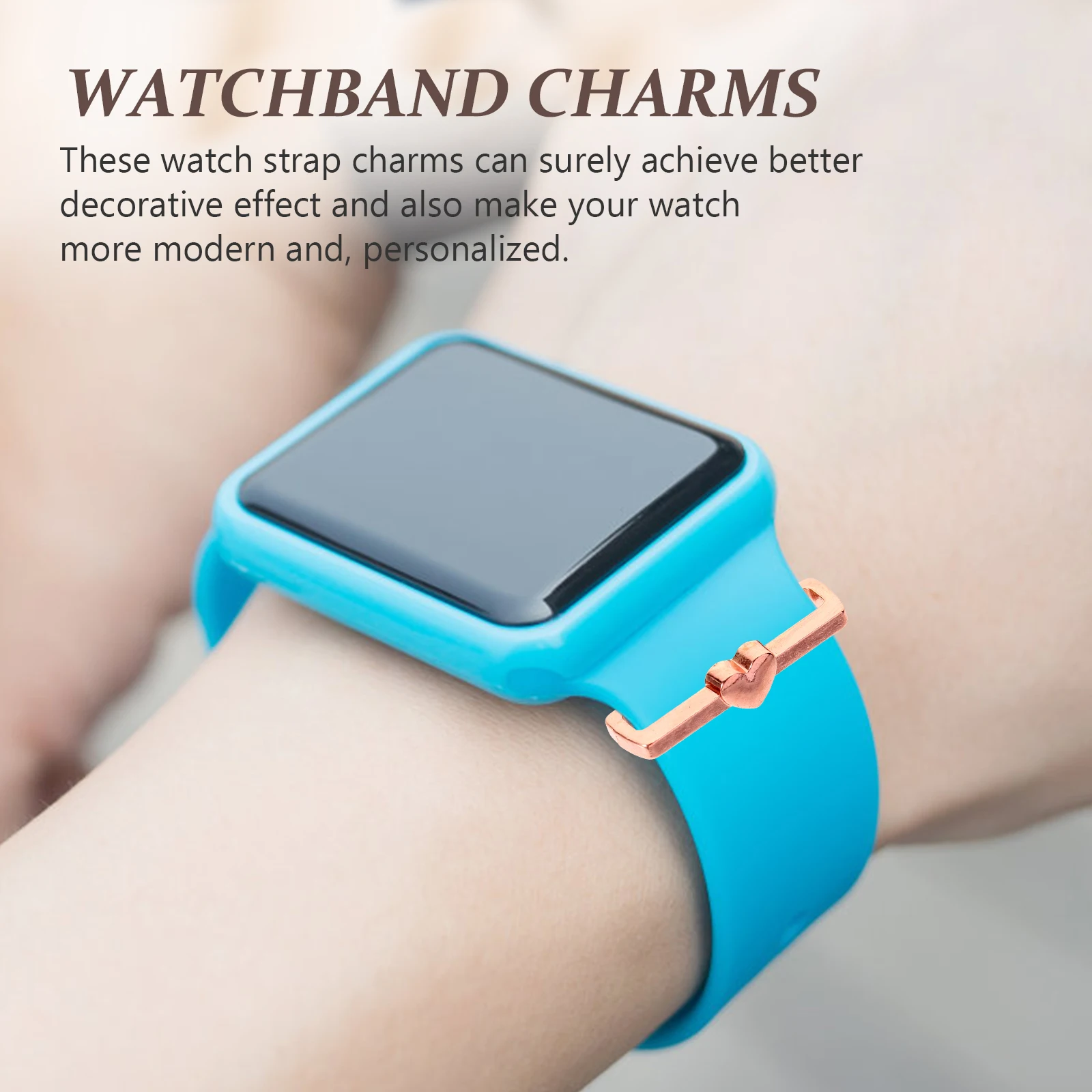 

1 set 1 Set Metal Watchband Charms Ring Loop Decorative Smartwatch Strap Accessories Tiny Watch Decoration For Silicone