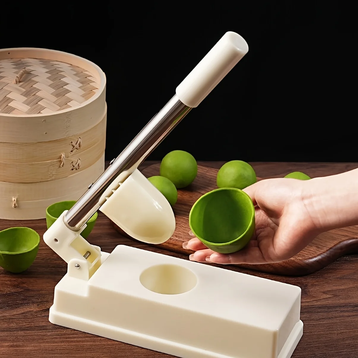 Hand Press Sweet Green Rice Balls Skin Molds Non-stick Efficient Dumpling Skin Wrapper Mold Labor-saving Oval Dough Press Maker