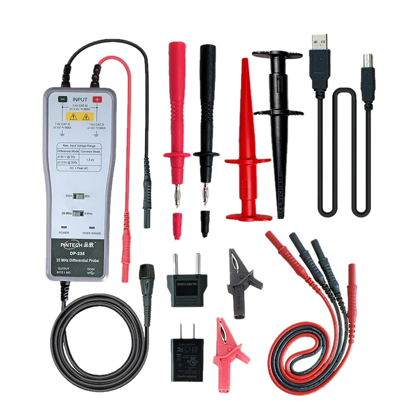 

Pintech DP-235 Differential Probe 35MHZ 1300Vp-p Attenuation Ratio X50/X500