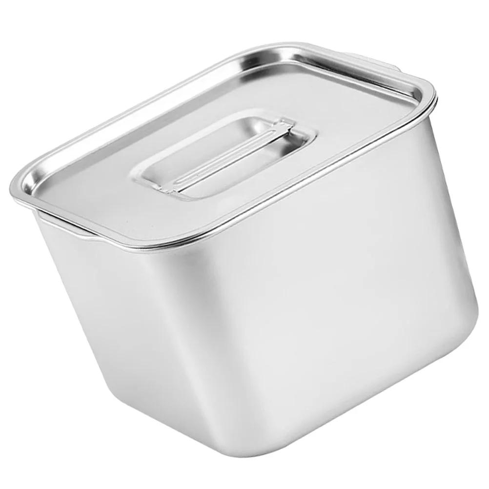 

Stainless Steel Seasoning Box Container Lids Condiment Pot Kitchen Jar Household Storage Containers with Case