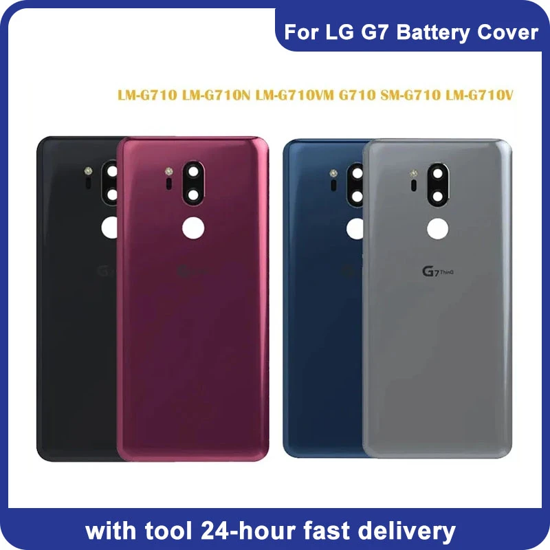 

New Back Housing Glass For LG G7 G7+ ThinQ G710 Rear Battery Cover Rear Panel With Adhesive Replacement Repair Part