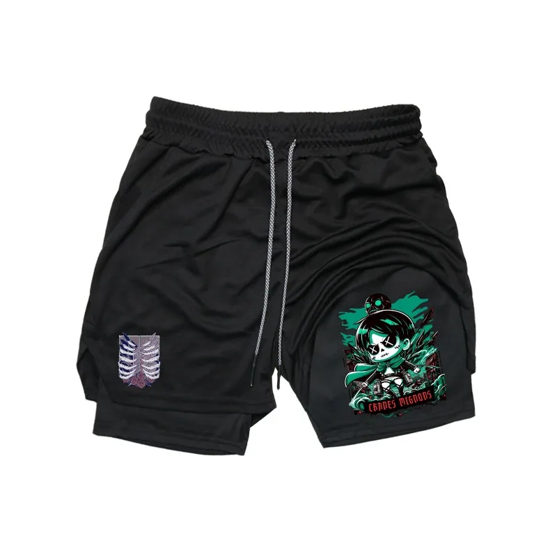 

Летние повседневные шорты для спортзала, мужские баскетбольные шорты для фитнеса, Attack Titan Mikasa Ackerman, мужские спортивные штаны для бега, тренировки
