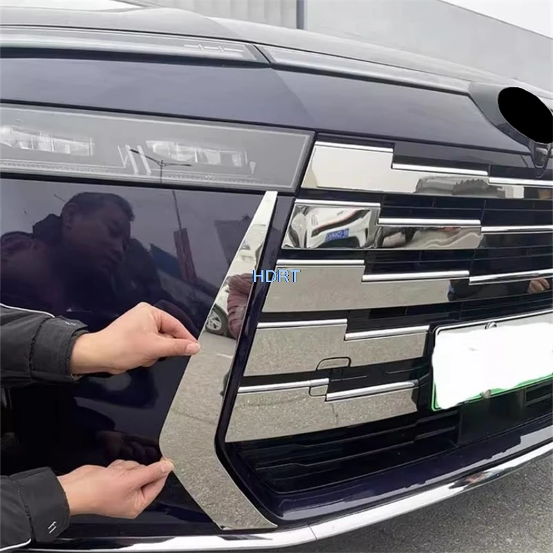 

For Gac Trumpchi E8 2024 + Car Style Front Bumper Racing Grills Fog Light Trim Protector Decoration Accessories Exterior Sticker