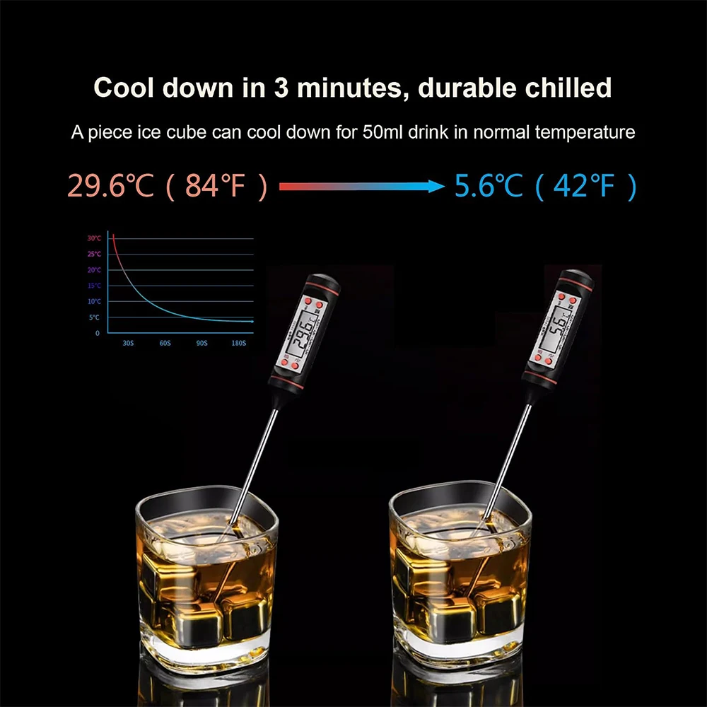 D9 Stainless Steel Whiskey Stones Reusable Whiskey Ice Cubes Chilling Stones Refreezable Metal Cooling Chilling Whisky Bar Rocks - view 4