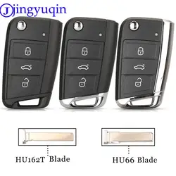 Jingyuqin 3 Buttons Remote Car Key Shell Case Fob For VW Passat Golf 7 MK7 Skoda Seat Leon For Skoda Octavia Replacement