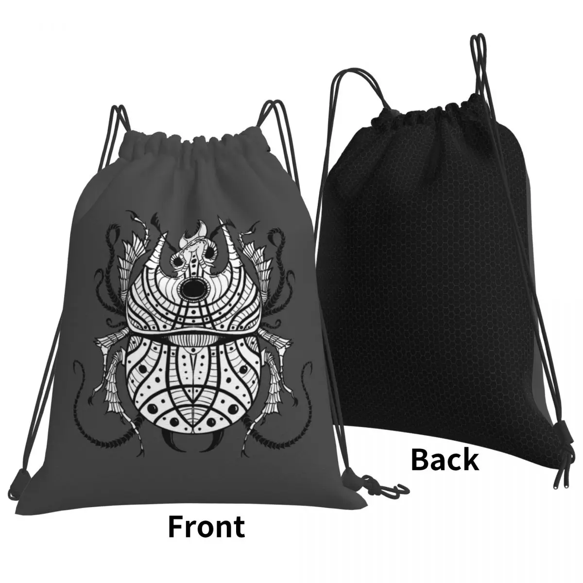 Hell Alien Bug Black And White Backpacks Portable Drawstring Bags Shoes Bag Book Bags for Man Woman School
