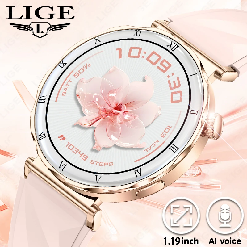 

LIGE 1.19"AMOLED Smart Watch Women Bluetooth Call Smart Watches Laides Waterproof Heart Rate Monitor Bracelet Smartwatch Mujer