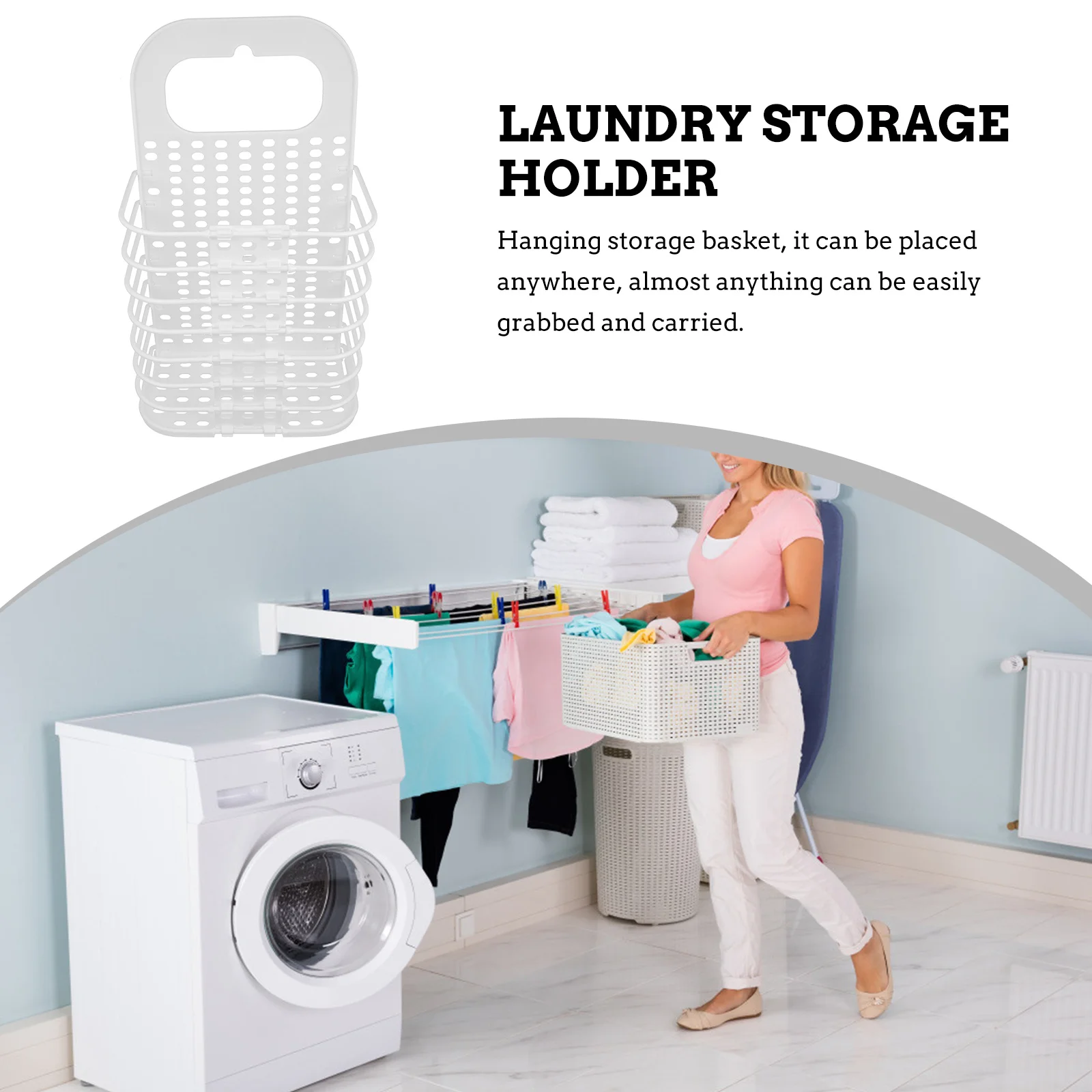 

Laundry Storage Basket Hamper Foldable Wall Hanging Design for Tidy Home Use Organize Clothes and Daily Essentials Easily
