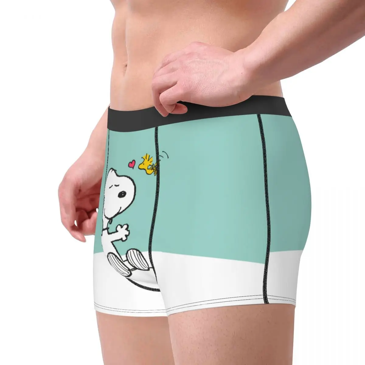 Custom Funny S-Snoopys Anime Boxers Shorts Panties Men\'s Underpants Breathable Briefs Underwear