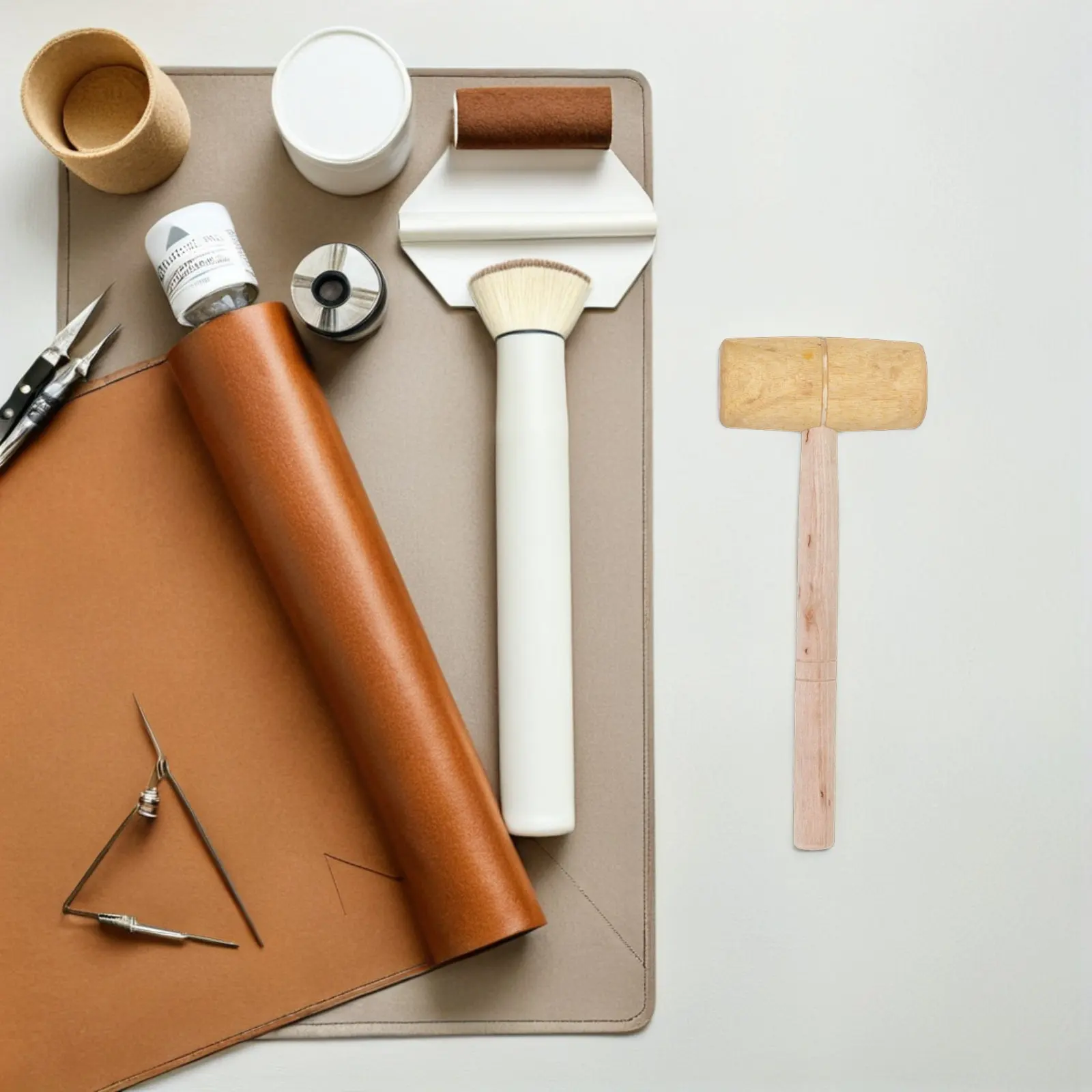 

Деревянный молоток для работы с кожей и деревом, маленький компактный универсальный столярный инструмент, деревянный молоток для столярных работ