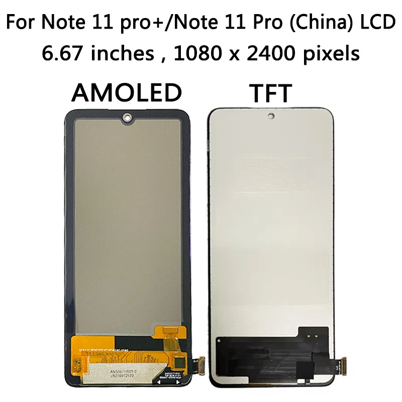 Prueba 100% para Xiaomi Redmi Note 11 Pro+ Plus 5G 21091116 UG 21091116 Asamblea del digitizador de la pantalla del panel táctil de la exhibición