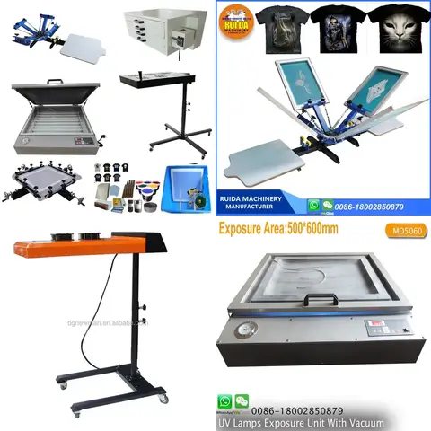 4 Color 1 Station Silk Screen Printing Press With Flash Dryer