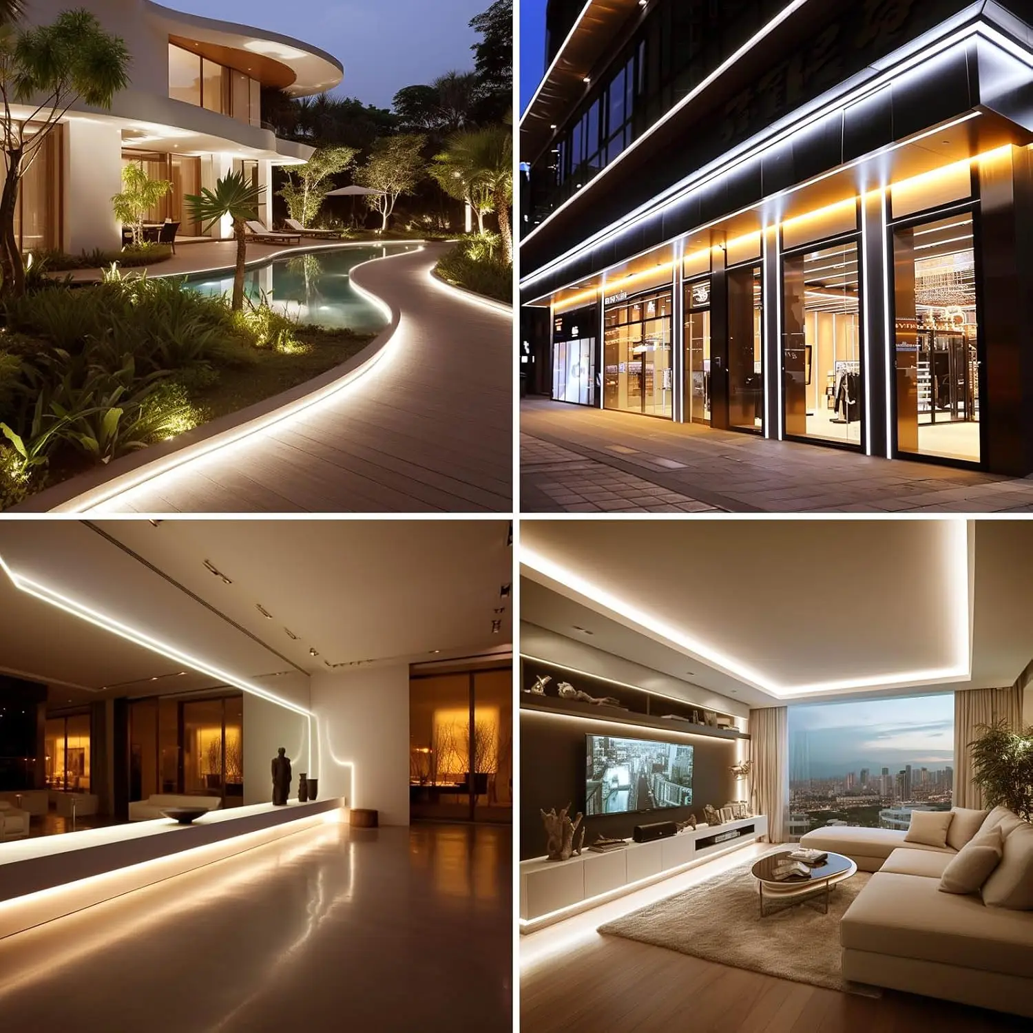 زيجبي 3.0 220 فولت COB LED قطاع ضوء RA90 السوبر مشرق 288 المصابيح/م مرنة مصابيح خارجية إضاءة مقاومة للماء الشريط تويا APP ل اليكسا