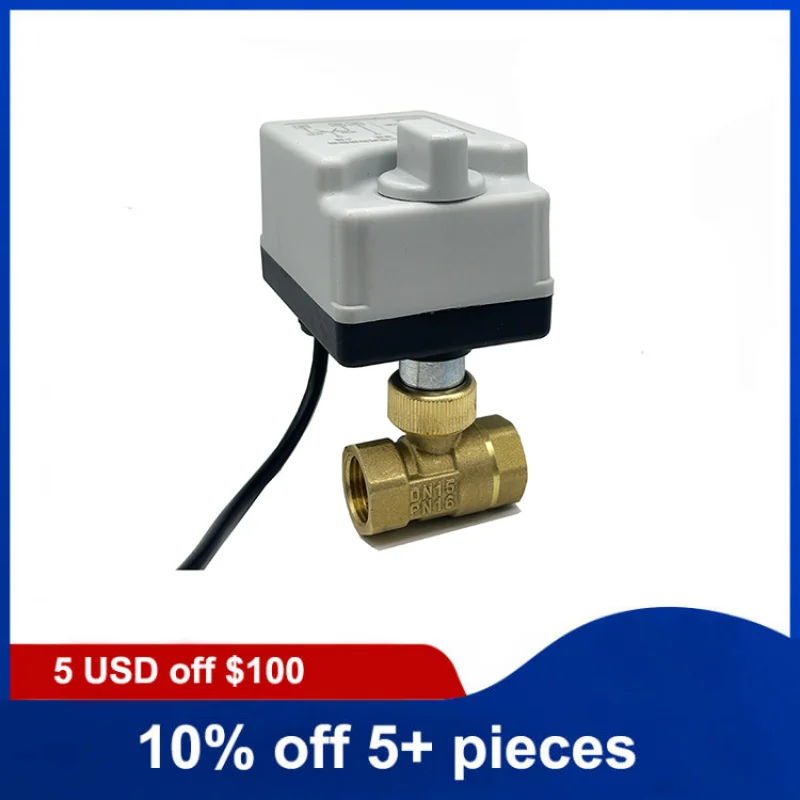 1/2'' Two Way Brass Motorized Ball Valve 220V 12V 24V Three Wire Two Control Electric Ball Valve With Manual Switch