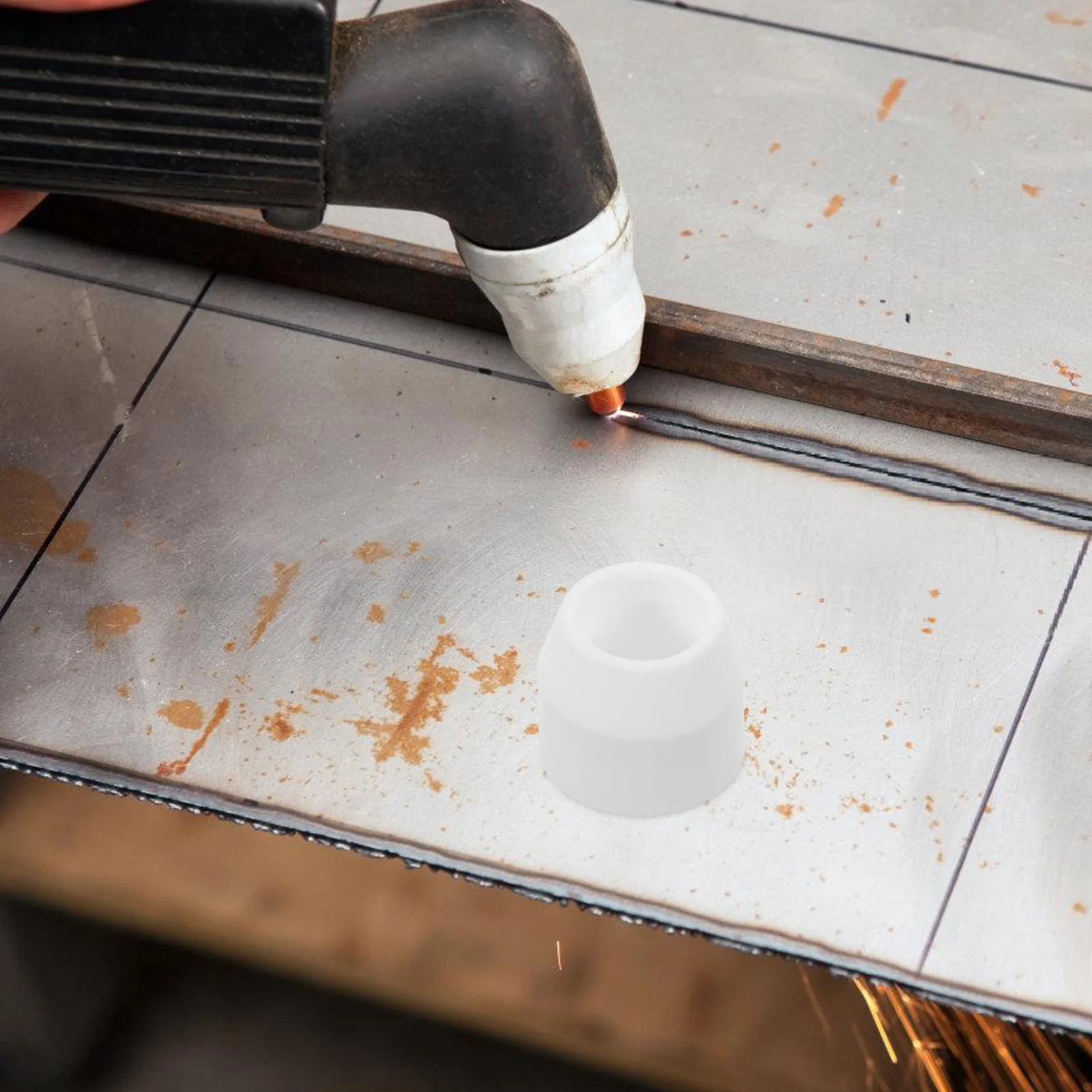 10 قطعة Tig أكواب السيراميك الغاز جزء لحام موثوق سهلة التركيب استبدال فوهة Tig أكواب السيراميك شعلة لحام كوب