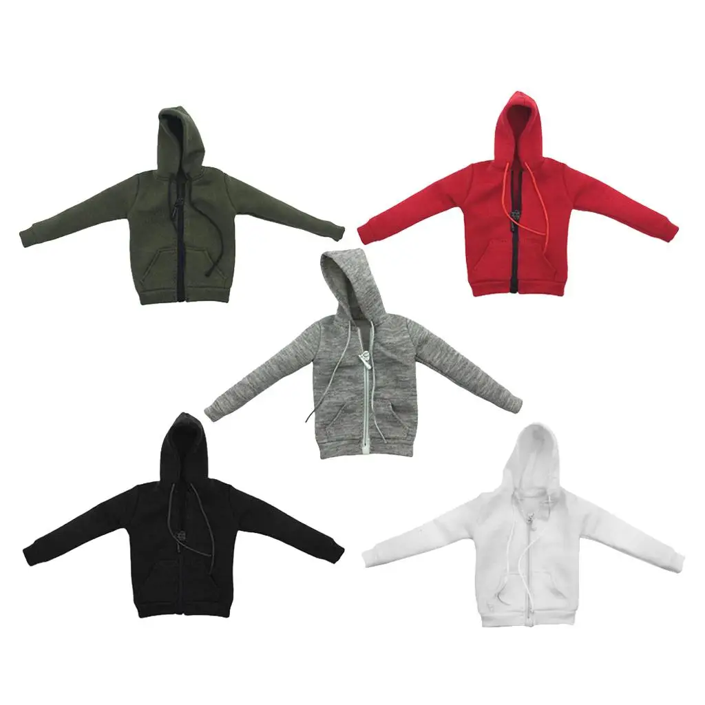 1/6 スケール 女性用 ジップアップ パーカー スウェットシャツ 12インチ アクションフィギュア用 グレー