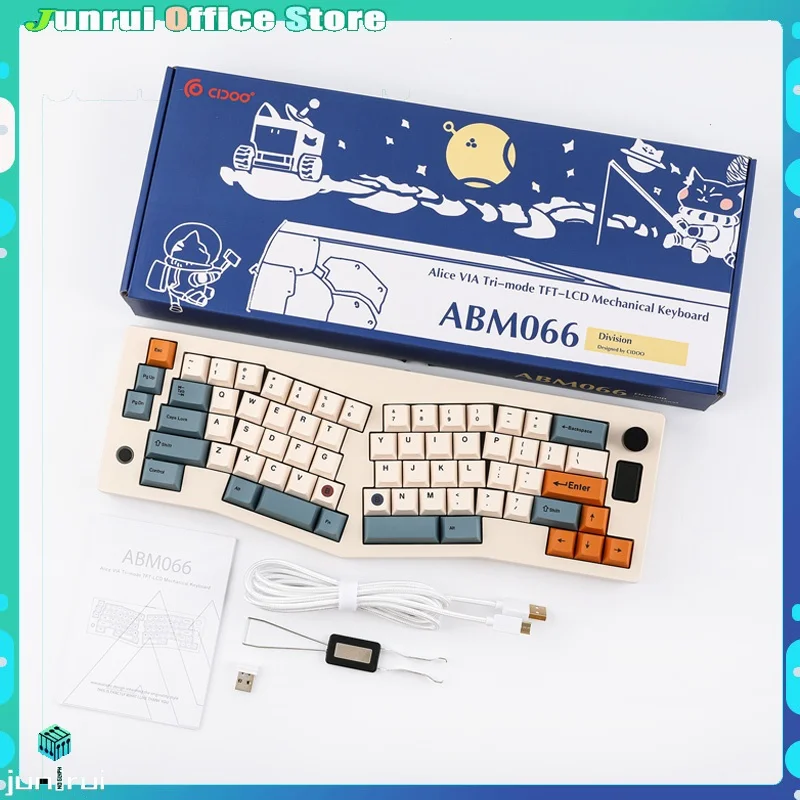 

Cidoo Abm066 Tri-Mode Alice Mechanical Office Gaming Keyboard Gasket Structure Ergonomic Bluetooth Via Customized Kit