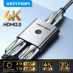 Vention HDMI 2.1 Splitter Switch 8K 60Hz 4K120Hz 2 in 1 out for PC TV Xiaomi Series X PS5 HDMI-compatible Monitor HDMI Switcher