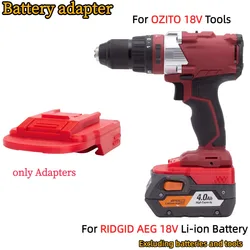 For RIDGID AEG 18V Li-ion Battery TO OZITO 18V Cordless Electric Drill Tools Battery Adapter/Converter