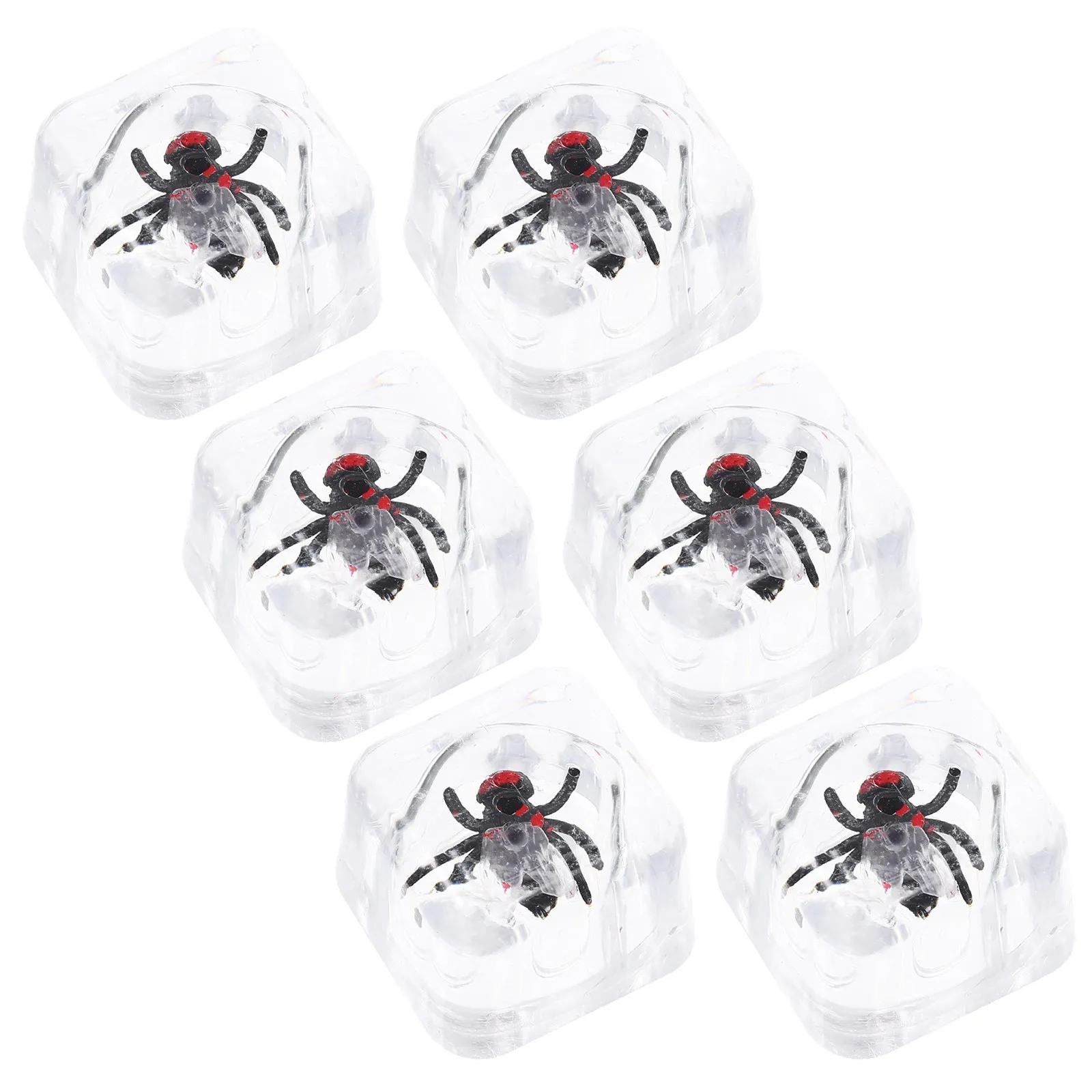 

6Pcs Lifelike Simulated Ice Cubes with Realistic Insects Prank Props for Halloween Horror Party Costume Festival Stage Show