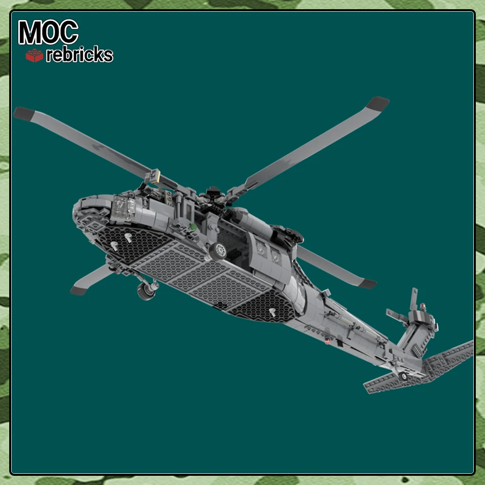 MOC Série Militaire UH-60L Black Hawk Hélicoptères Soldat Arme de Construction Soirées Ensemble DIY Jouets pour Enfants Cadeaux de Noël