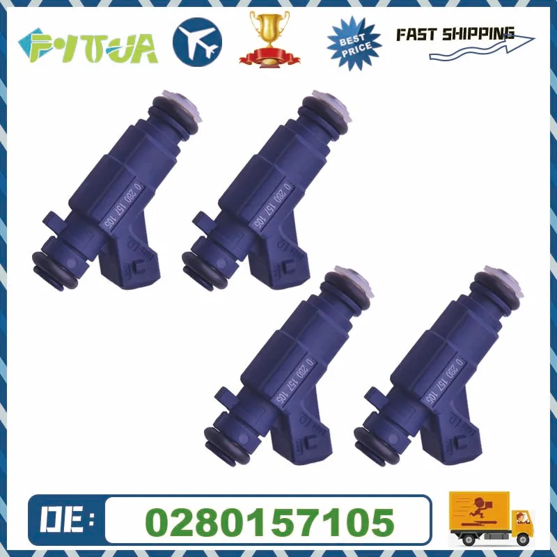 

4pcs Fuel injector 0280157105 9023785 For Chevrolet Aveo Sail Prisma Agile Cobalt Montana Flex Corsa 1.2L 1.4L 2011-2016