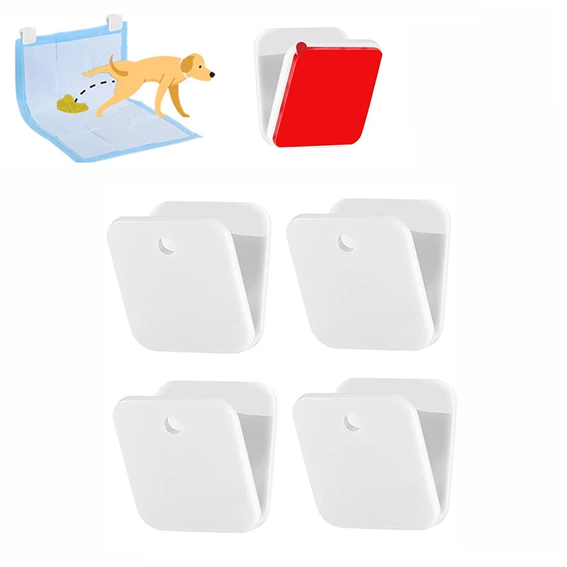 4/6Pcs Wall Pee Pad Holder Clear Dog Potty Training Pad Holder Invisible Puppy Pad Holder Sticky Pee Pad Wall Clips