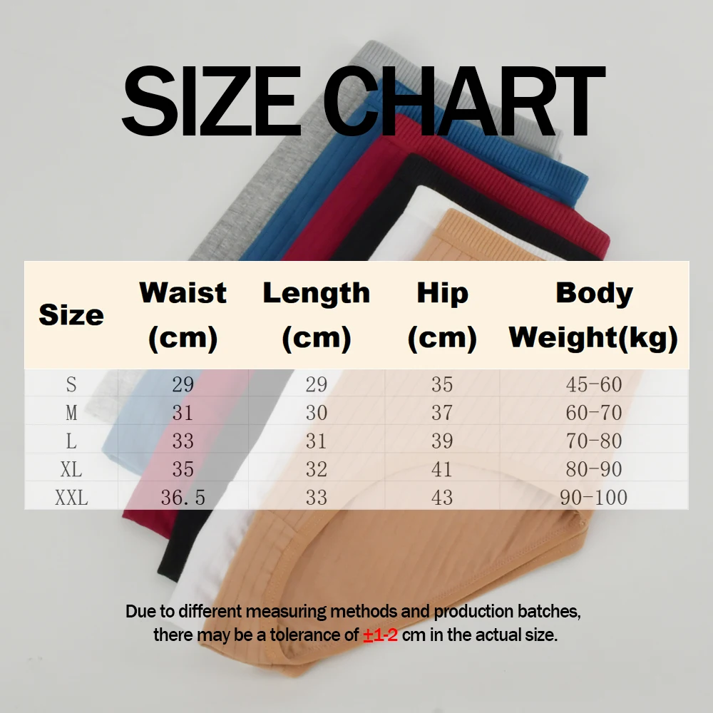 1pc Women\'s Cotton High Waist Panties – Vertical Stripe Plus Size Underwear Breathable Solid Lingerie Shorts Simple Lady Briefs