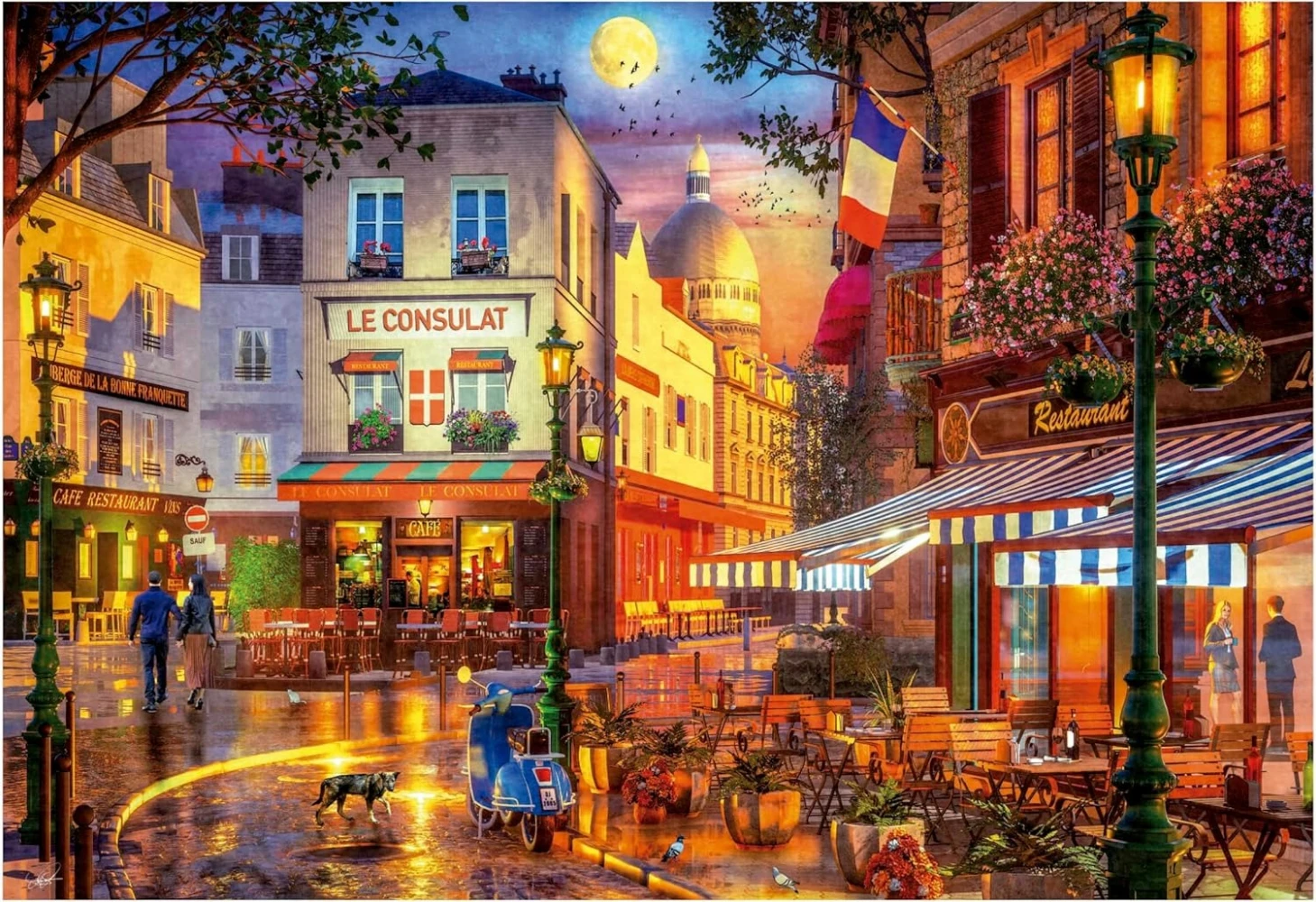 

120/300/500/1000 Piece Street At Night Wooden Jigsaw Puzzle for Adult Landscape Puzzle Educationa Toy Challenging Game Night Fun