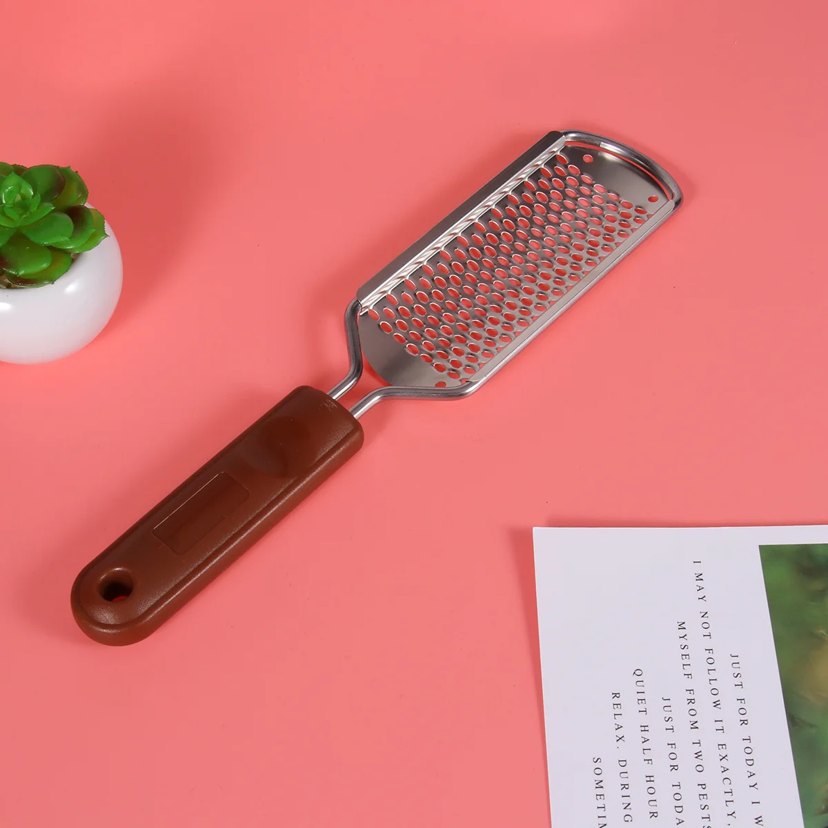 

Foot Callus Remover Double Sided Stainless Steel and Plastic Exfoliating Scrub for Dry Hard Skin Removal Wall Mountable Easy