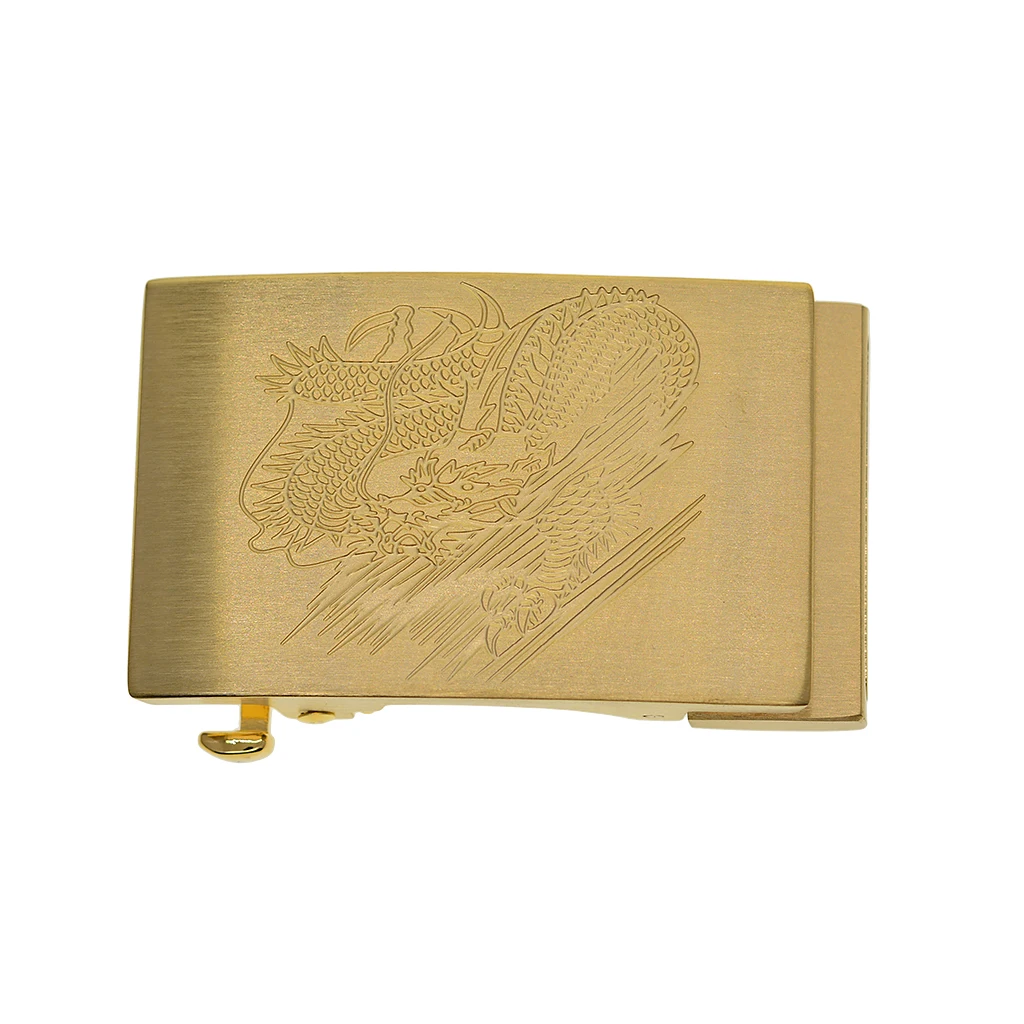 

super fine handmade Itlay solid brass auto lock belt buckle for 1.5inch belt 3D Laser craved Dragon pattern