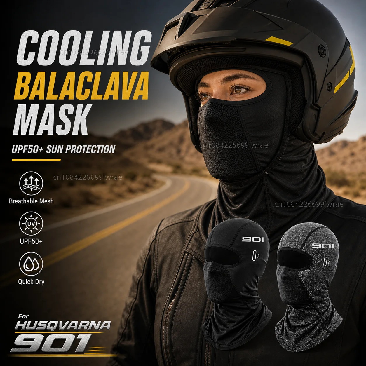 Cooling Motorcycle Balaclava Mask UPF50+ UV Protection Breathable Face Cover Summer For Husqvarna Norden 901 Expedition