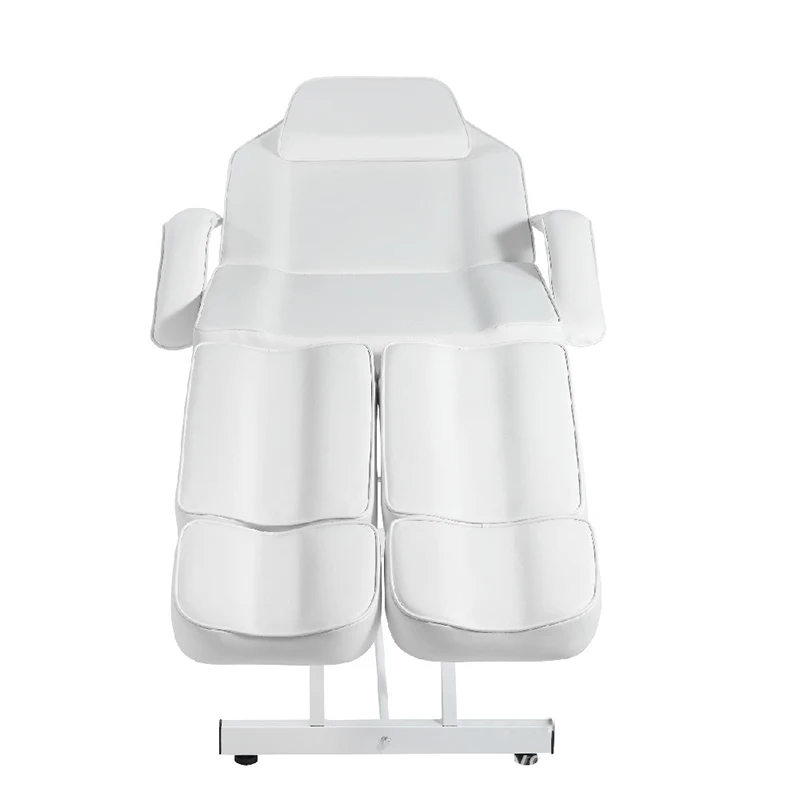 Tempat tidur pijat, tempat tidur kecantikan, kursi salon, kursi pijat hitam dan putih, kursi tato kaki terpisah dapat disetel, kursi pijat