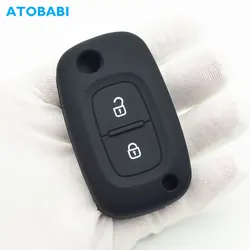 Silicone Car Key Case Skin For Renault Clio Kangoo Modus Wind 2010 2011 2012 2 Buttons Flip Remote Control Fobs Protector Cover
